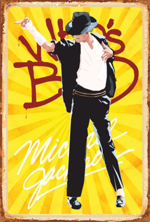Micheal Jackson Retro Ahşap Poster 20x30
