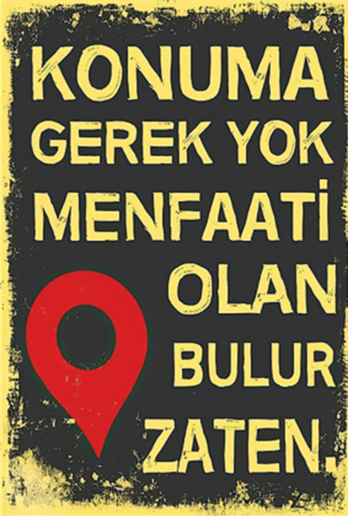 Menfaati Olan Bulur Komik Duvar Yazıları Retro Ahşap Poster-