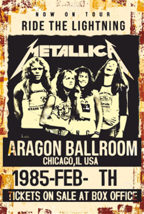 Metallica 1985 Konser Afişi Retro Ahşap Poster 20x30