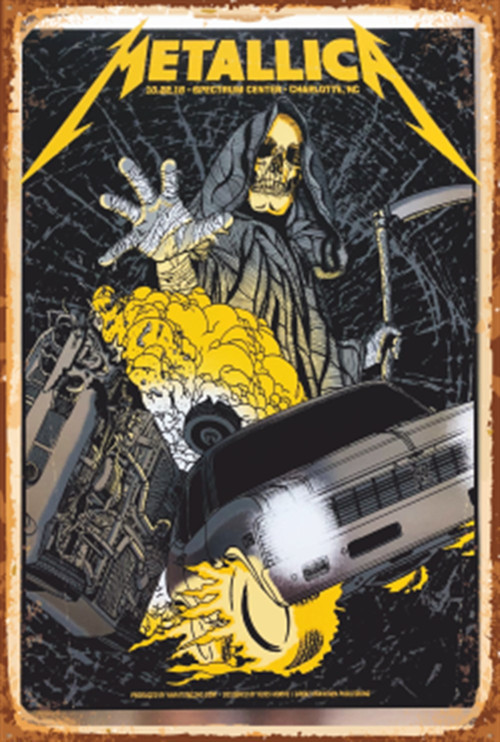 Metallica Konser Afişi Retro Ahşap Poster 20x30