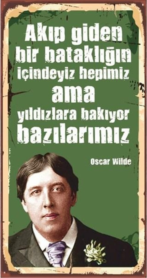 Oscar Wilde Ahşap Edebiyat Posteri 20x30