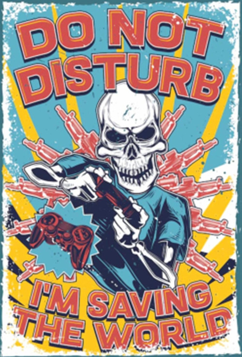 Oyun Canavarı Lütfen Rahatsız Etmeyin Retro Ahşap Poster 20x30