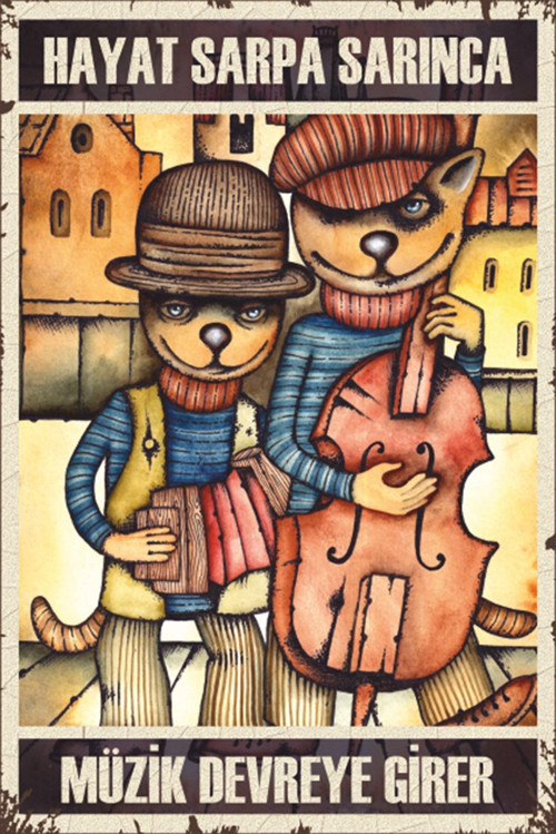 Müzik Devreye Girer Sanatsal Retro Ahşap Poster 20x30