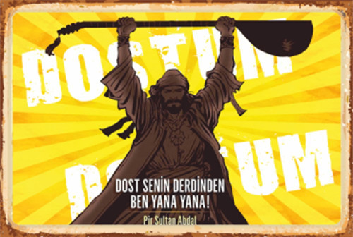 Pir Sultan Abdal Retro Ahşap Poster 20x30