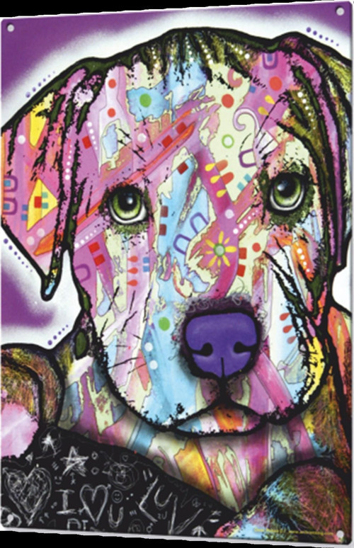 Popart Kopek Retro Ahşap Poster 20x30