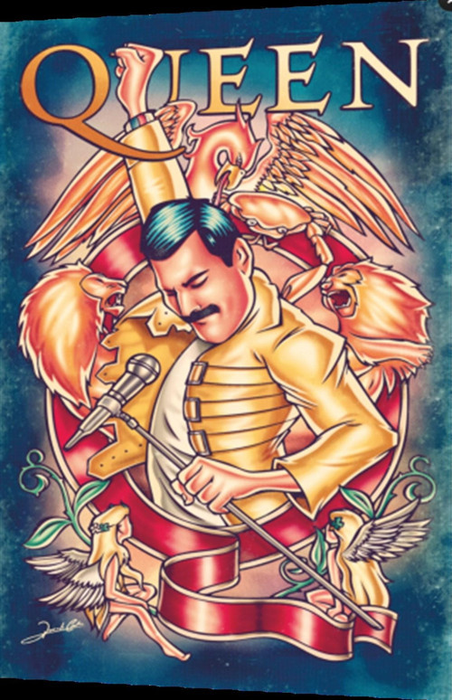 Queen Freddie Mercury Retro Ahşap Poster 20x30