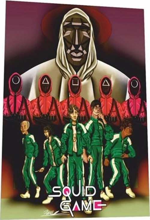 Squid Game Retro Ahşap Poster 20x30