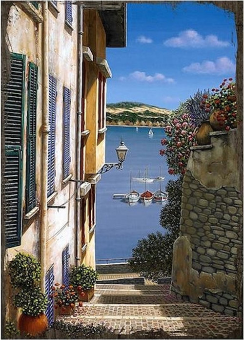 Sahil Evleri Ahşap Poster 20x30