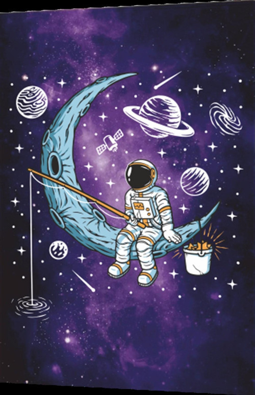 Uzayda Hayat Var Eğlenceli Astronot-18 Retro Ahşap Poster 20x30