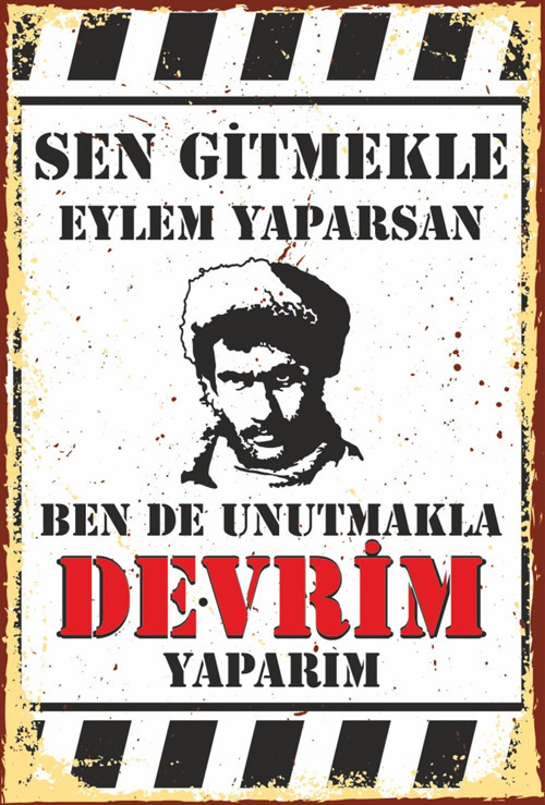 Yılmaz Güney Devrim Yaparım Duvar Yazıları Retro Ahşap Poster-
