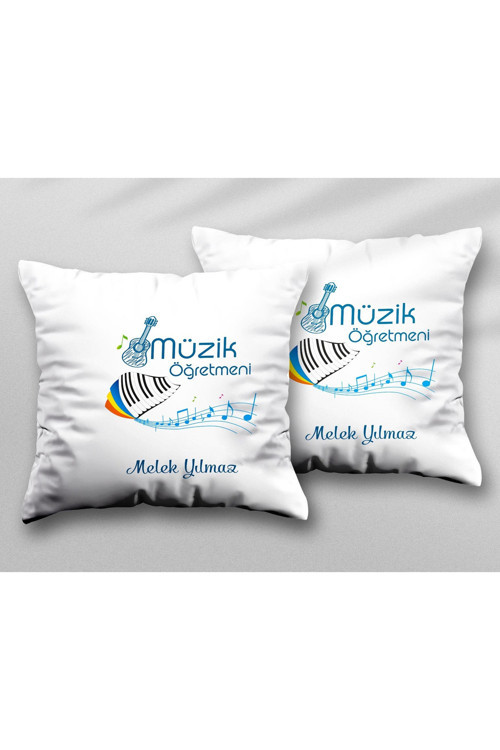 Art hedi̇ye Kişiye Özel Müzik Öğretmenleri Piyano İki ADET iki Tarafı Baskılı Yıkanabilir Yastık Kırlent Kılıfı
