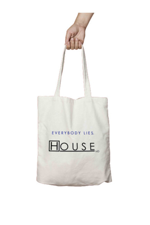 Art hedi̇ye Everybody Lies House Dizi Iki Tarafı Kalıcı Baskılı Yıkanabilir Bez Çanta Omuz Çantası