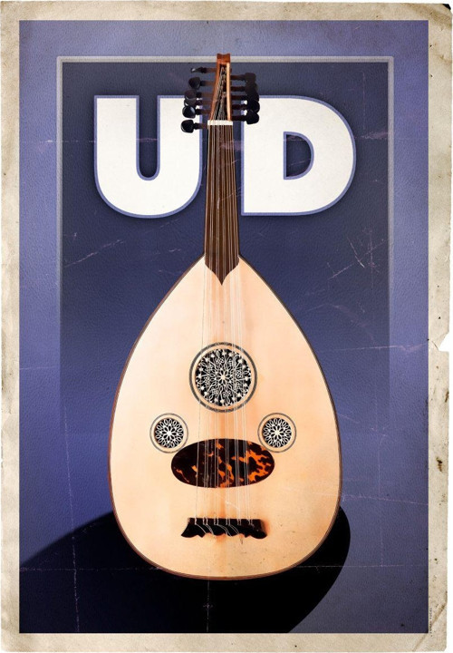 Türk Çalgı Ud Ahşap Poster 20x30