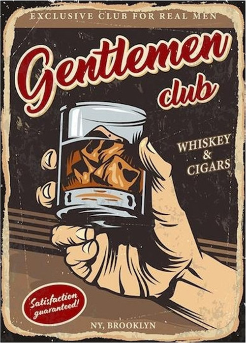 Viski Içen Adam Ahşap Poster 20x30
