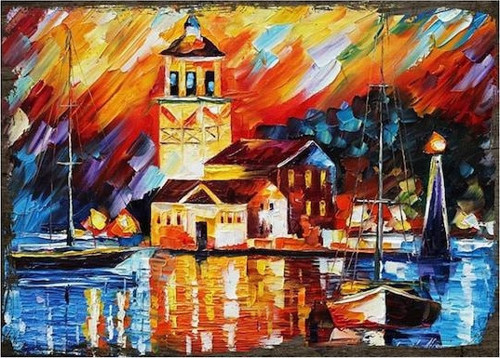 Yağlı Boya Kız Kulesi Ahşap Poster 20x30