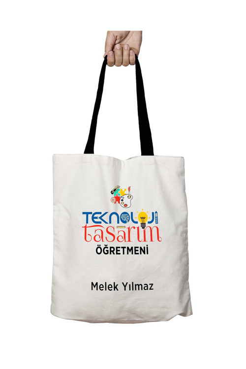 Art hedi̇ye Siyah Kulplu Kişiye Özel Teknoloji Tasarım Öğretmeni TTÖ Yıkanabilir Okul Omuz Çanta