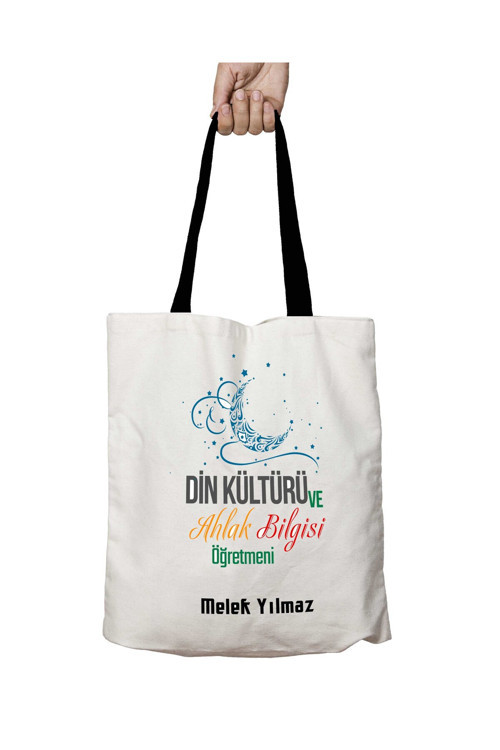 Art hedi̇ye Siyah Kulplu Kişiye Özel Din Kültürü ve Ahlak Bilgisi Öğretmeni Yldz Yıkanabilir Okul Omuz Çanta