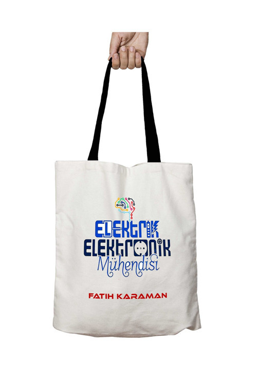 Art hedi̇ye Siyah Kulplu Kişiye Özel Elektrik Elektronik Mühendisi EEM Yıkanabilir Okul Omuz Çanta