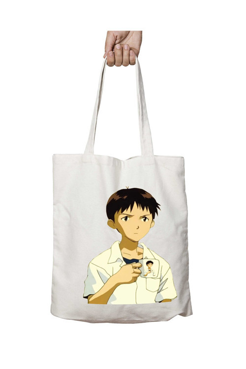 Art hedi̇ye Anime Evangelion Shinji iki Taraf Kalıcı Yıkanabilir Okul Plaj Omuz Bez Çanta