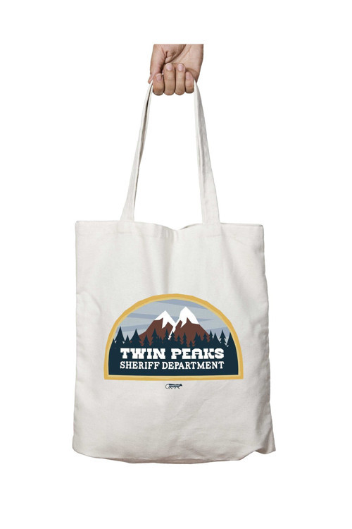 Art hedi̇ye Twin Peaks Sheriff Department iki Tarafı Kalıcı Baskılı Yıkanabilir Okul Plaj Omuz Bez Çantası