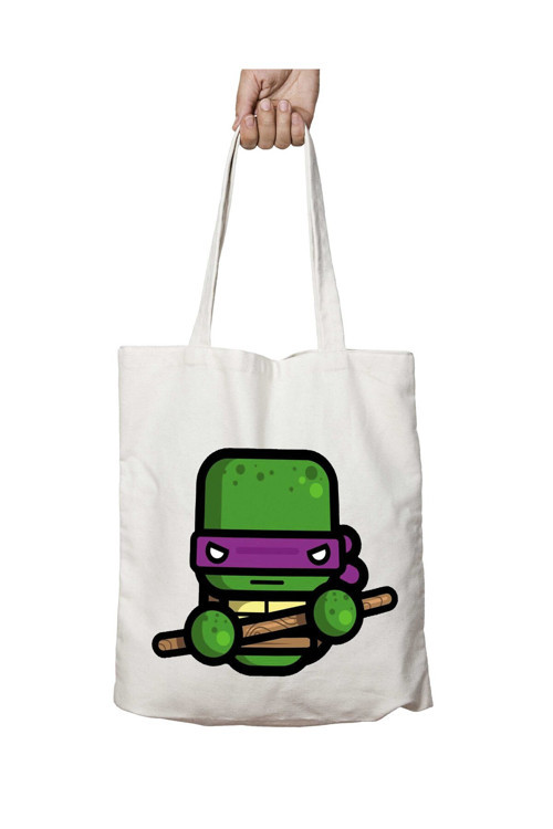 Art hedi̇ye Donatello Teenage Mutant Ninja Turtles iki Taraf Kalıcı Yıkanabilir Okul Plaj Omuz Bez Çanta