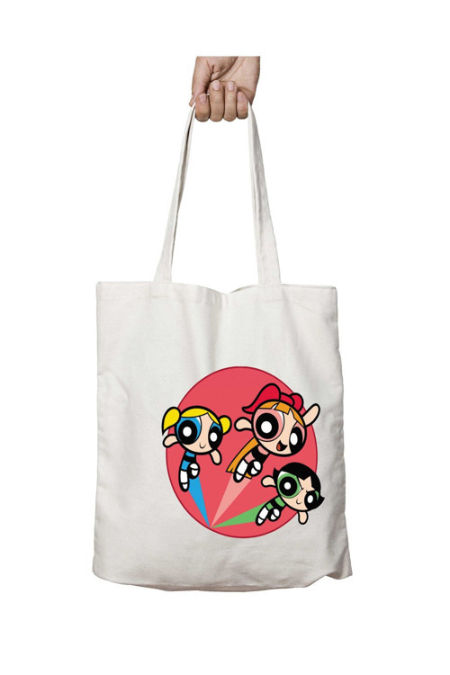 Art hedi̇ye Powerpuff Girls Animasyon iki Taraf Kalıcı Yıkanabilir Okul Plaj Omuz Bez Çanta