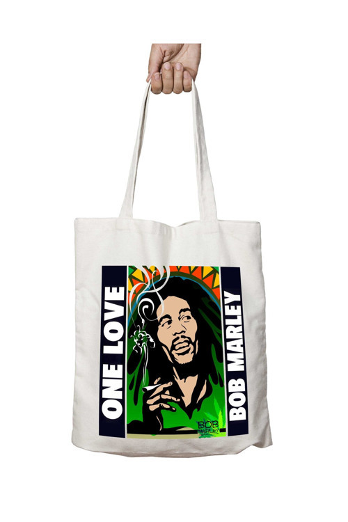 Art hedi̇ye Bob Marley One Love Albüm Kapak iki Tarafı Kalıcı Baskılı Yıkanabilir Okul Plaj Omuz Bez Çantası