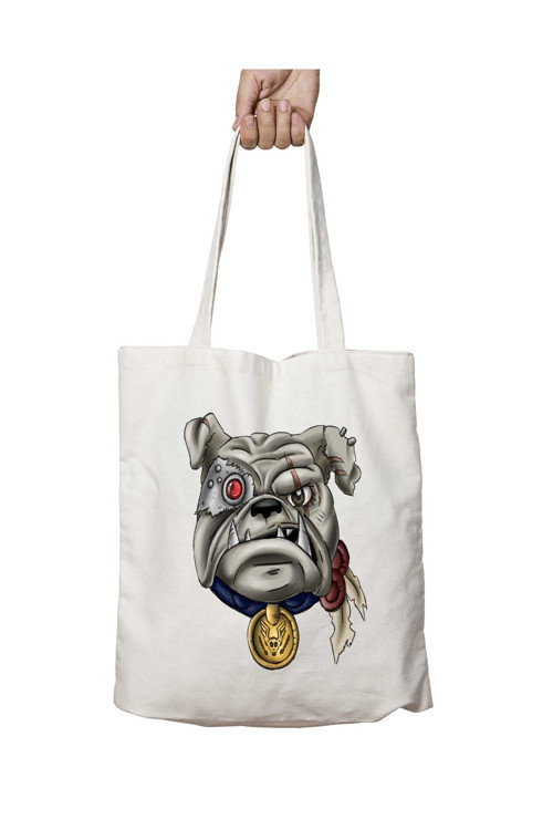 Art hedi̇ye Pug Puppy Bulldog iki Tarafı Kalıcı Baskılı Yıkanabilir Okul Plaj Omuz Bez Çantası