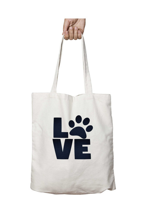 Art hedi̇ye Love Dog Siyah Pati iki Tarafı Kalıcı Baskılı Yıkanabilir Okul Plaj Omuz Bez Çantası