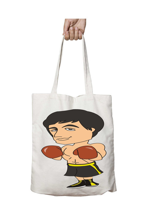 Art hedi̇ye Rocky Balboa Apollo iki Tarafı Kalıcı Baskılı Yıkanabilir Okul Plaj Omuz Bez Çantası