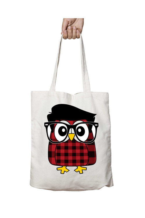 Art hedi̇ye Owl Hipster Baykuş iki Tarafı Kalıcı Baskılı Yıkanabilir Okul Plaj Omuz Bez Çantası