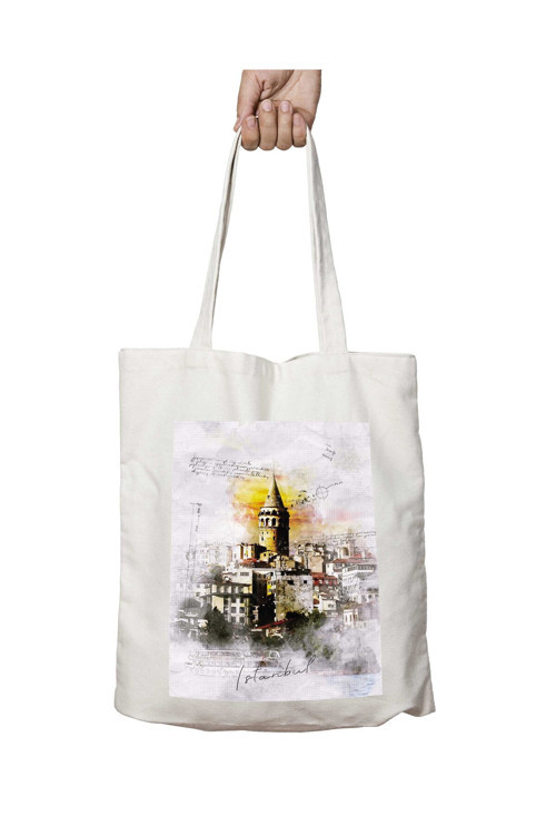 Art hedi̇ye Istanbul City by iki Tarafı Kalıcı Baskılı Yıkanabilir Okul Plaj Omuz Bez Çantası