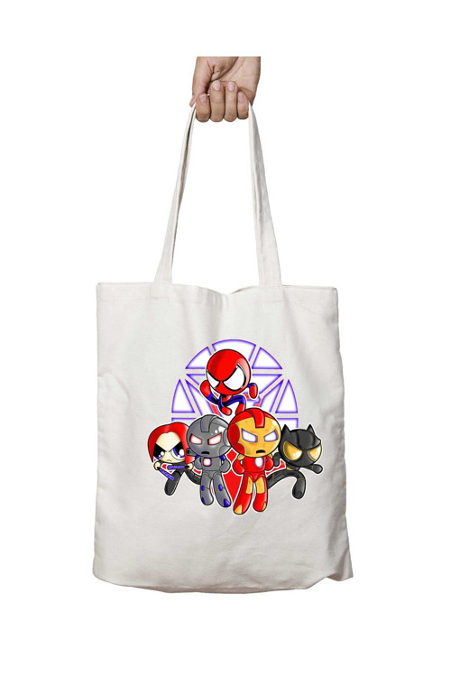 Art hedi̇ye Red Team Avengers Powerpuff Girls iki Tarafı Kalıcı Baskılı Yıkanabilir Okul Plaj Omuz Bez Çantası