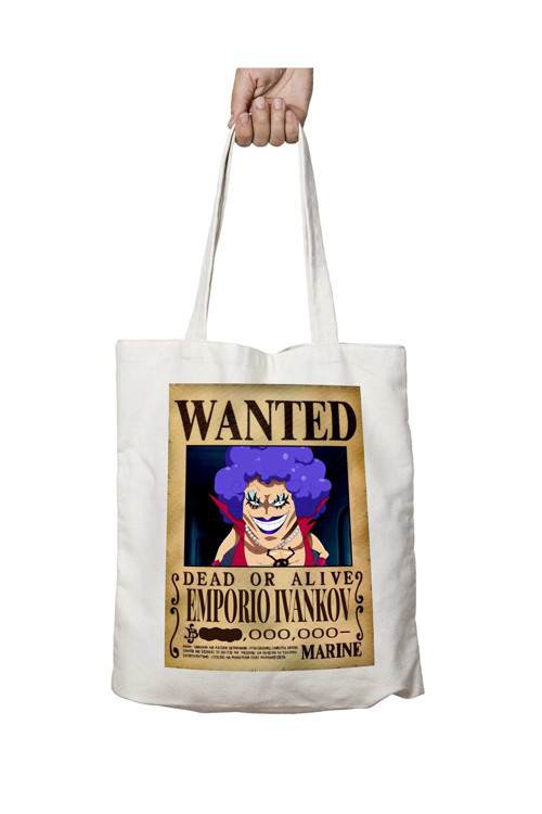 Art hedi̇ye Wanted Emporio İvankov Anime iki Tarafı Kalıcı Baskılı Yıkanabilir Okul Plaj Omuz Bez Çantası