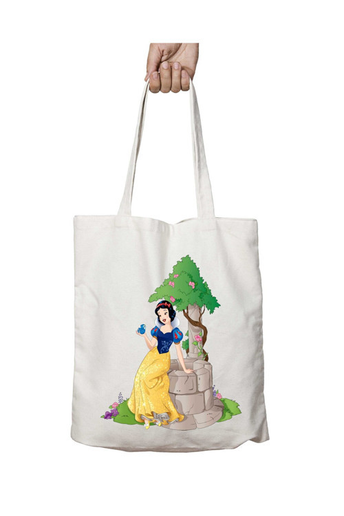 Art hedi̇ye Snow-White-PNG-File iki Tarafı Kalıcı Baskılı Yıkanabilir Okul Plaj Omuz Bez Çantası