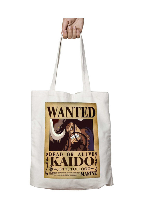 Art hedi̇ye Wanted Kaido Anime iki Tarafı Kalıcı Baskılı Yıkanabilir Okul Plaj Omuz Bez Çantası