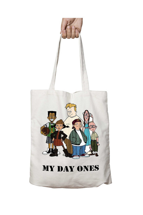 Art hedi̇ye MY DAY ONES by iki Tarafı Kalıcı Baskılı Yıkanabilir Okul Plaj Omuz Bez Çantası