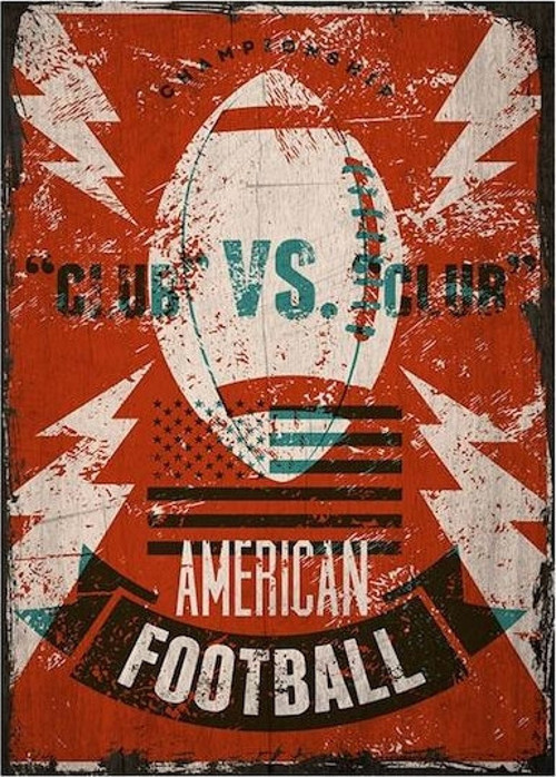 Amerikan Futbolu Ahşap Poster 20x30