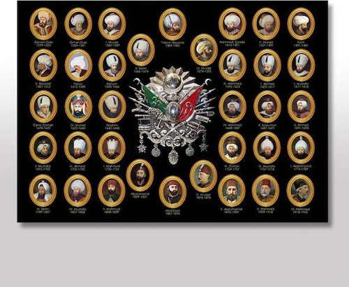 Osmanlı Padişahları Ahşap Poster 20x30