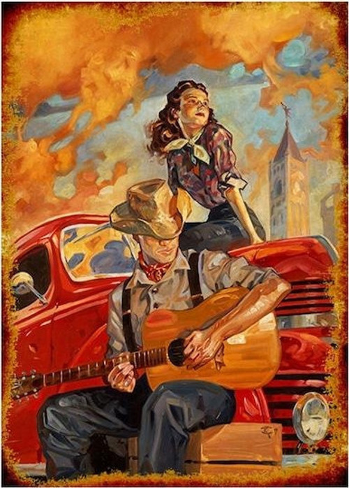 Retro Müzisyen Ahşap Poster 20x30