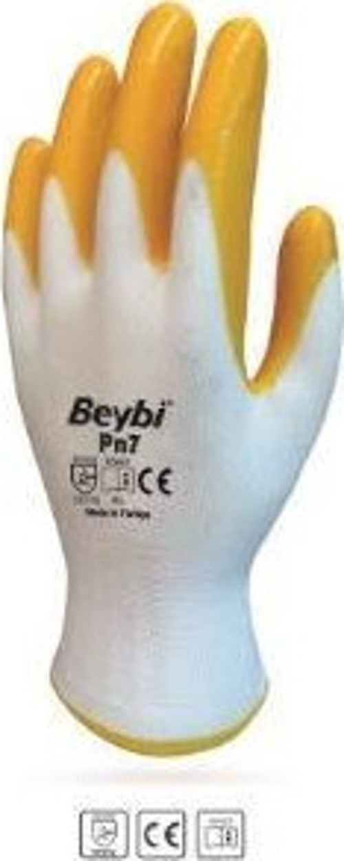 Nitril Poly PN7 10 Beden Beyaz Sarı Eldiven 12li Paket