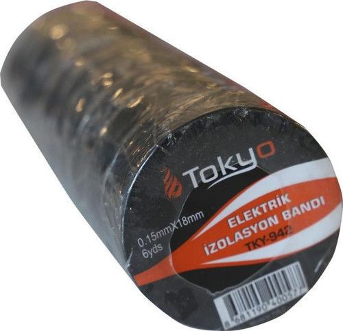 TKY-942 Siyah Elektrikli Elektrik Bandı 10lu Paket