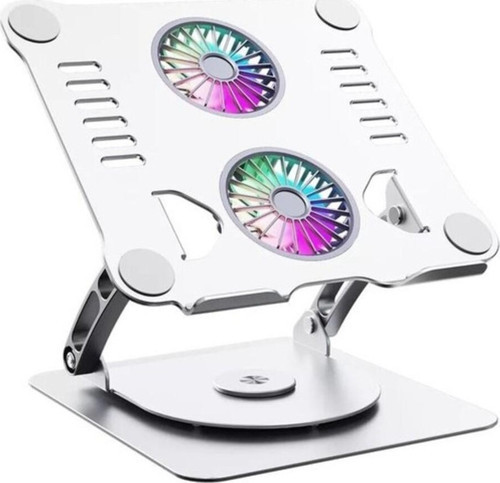ST-801D Çift Fanlı Alüminyum Katlanabilir 360 Derece Dönebilir Laptop Dizüstü Macbook Standı