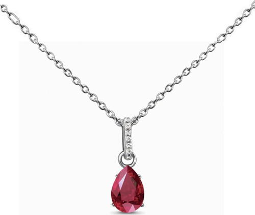 Ruby Mistik Topaz Taşlı 925 Ayar Gümüş Zincirli Kadın Kolye