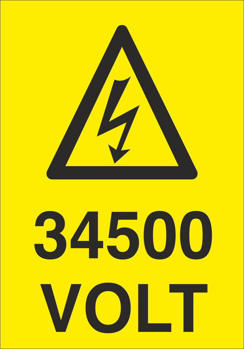 34500 Volt Uyarı Levhası