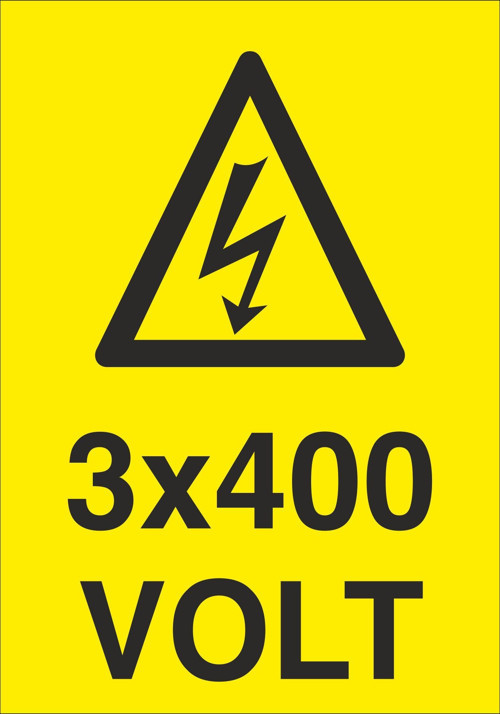 3X400 Volt Uyarı Levhası