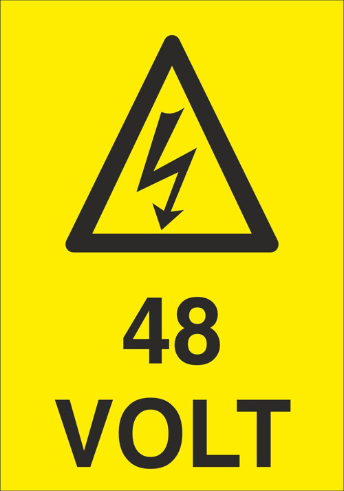 48 Volt Uyarı Levhası