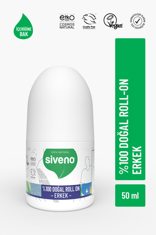 %100 Doğal Roll On Erkek Deodorant Ter Kokusu Önleyici Bitkisel Leke Bırakmayan Vegan 50 ml