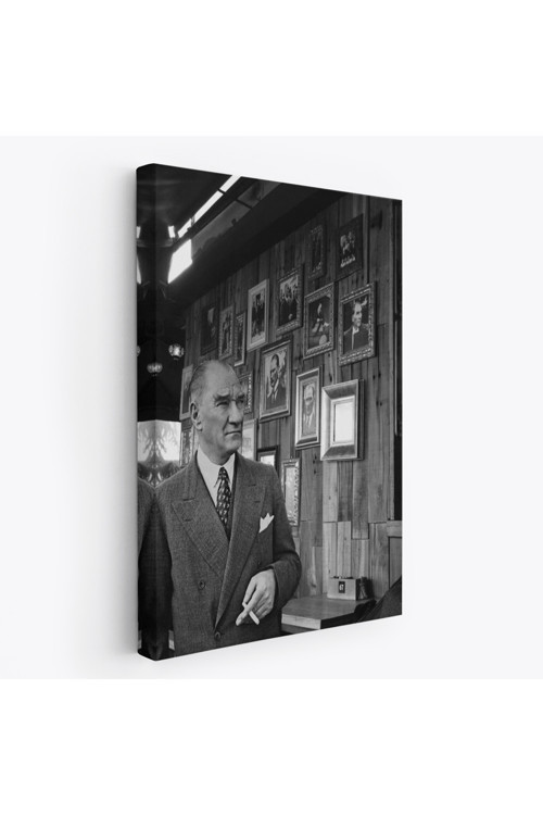 Atatürk Portre Tablosu Mustafa Kemal Atatürk Dikdörtgen Dekoratif Kanvas Tablo-Fk-135