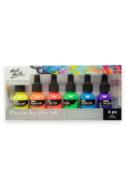 MM Premium Floro Akrilik Mürekkep 6 adet x 20ml
